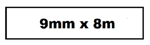 [930995] Labeltape Quantore TZe-221 9mmx8m zwart op wit