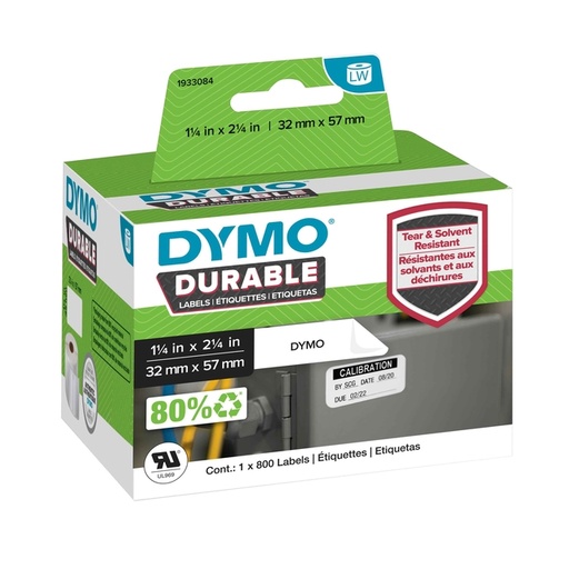 [817578] Etiquette Dymo LabelWriter Industriel 32x57mm rouleau 800 pièces blanc