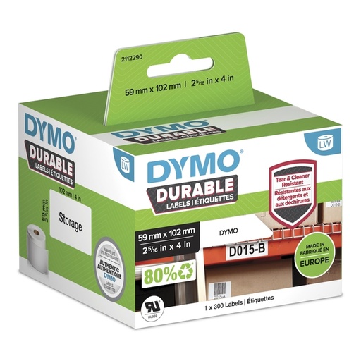 [817587] Etiket Dymo LabelWriter industrieel 59x102mm 1 rol á 300 stuks wit
