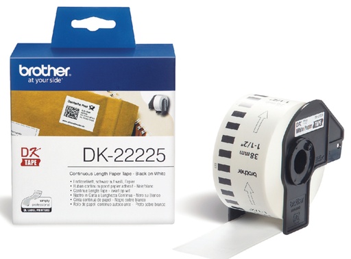 [817436] Etiket Brother DK-22225 doorlopend 38mm 1 rol á 30m wit