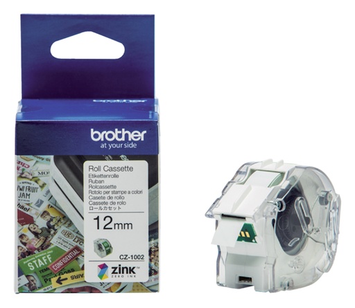 [931030] Etiquettes Brother CZ-1002 multifonctionnel 12mm 1 rouleau 5m blanc