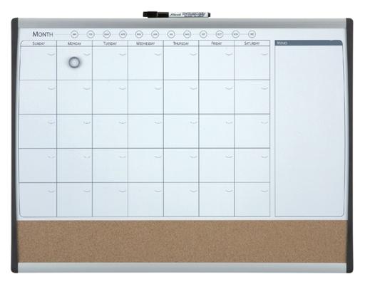 [919946] Tableau mixte Planning magnétique/liège Nobo 585x430cm incurvé