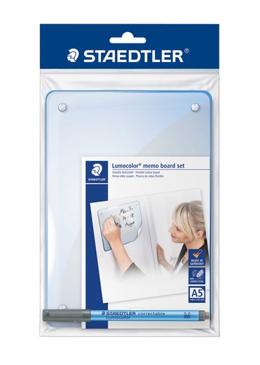 [920223] Tableau blanc Staedtler Lumocolor memo A5 + feutre 305