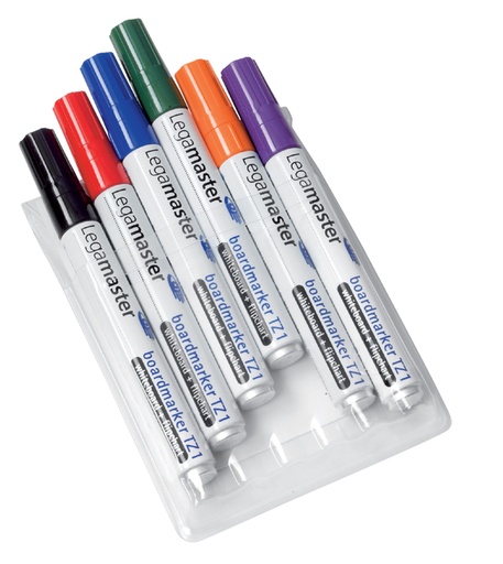 [920376] Whiteboardmarker Legamaster TZ 1 rond 1.5-3mm assorti set à 6 stuks