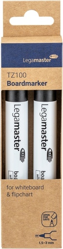 [920371] Whiteboardmarker Legamaster TZ 100 rond 1.5-3mm zwart blister à 2st