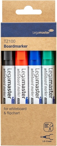 [920375] Whiteboardmarker Legamaster TZ 100 rond 1.5-3mm assorti blister à 4st