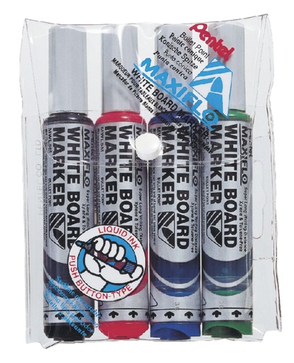 [920339] Feutre tableau blanc Pentel Maxiflo MWL5M ogive 3mm assorti 4 pièces