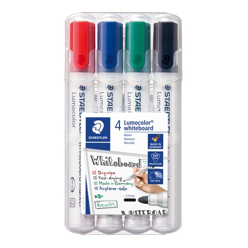 [920399] Feutre tableau blanc Staedtler Lumocolor 351 assorti standard set 4 pièces
