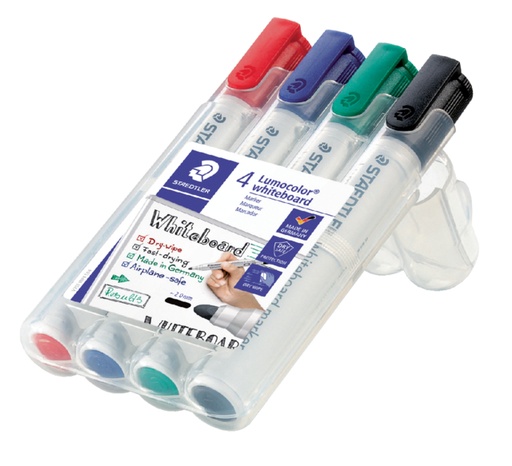 [920399] Feutre tableau blanc Staedtler Lumocolor 351 assorti standard set 4 pièces