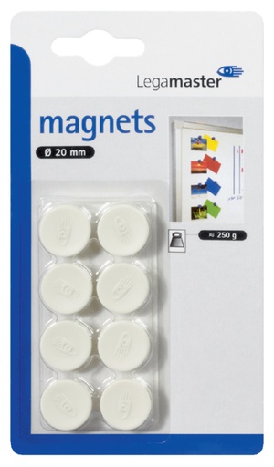 [921940] Magneet Legamaster 20mm 250gr wit 8 stuks