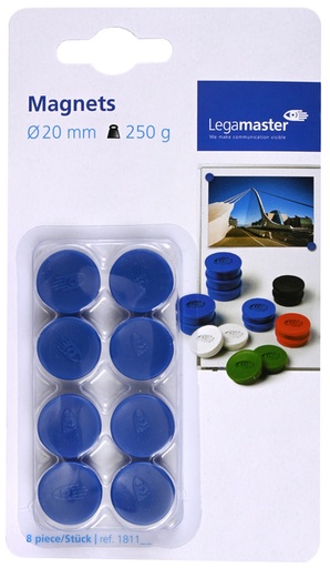 [921943] Aimant Legamaster 20mm 250g bleu 8 pièces