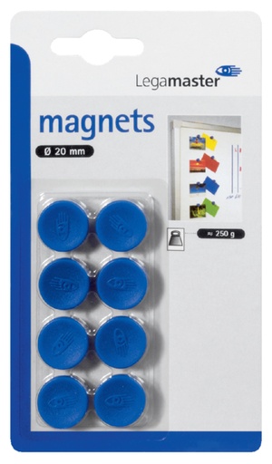 [921943] Magneet Legamaster 20mm 250gr blauw 8 stuks