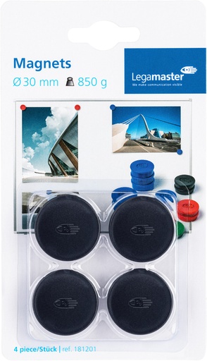 [921951] Aimant Legamaster 30mm 850g noir 4 pièces