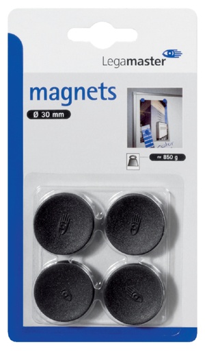 [921951] Magneet Legamaster 30mm 850gr zwart 4 stuks