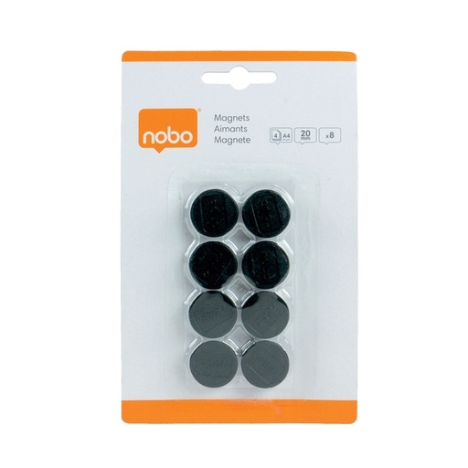 [921901] Aimant Nobo 20mm noir 8 pièces