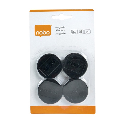[921907] Aimant Nobo 38mm noir 4 pièces