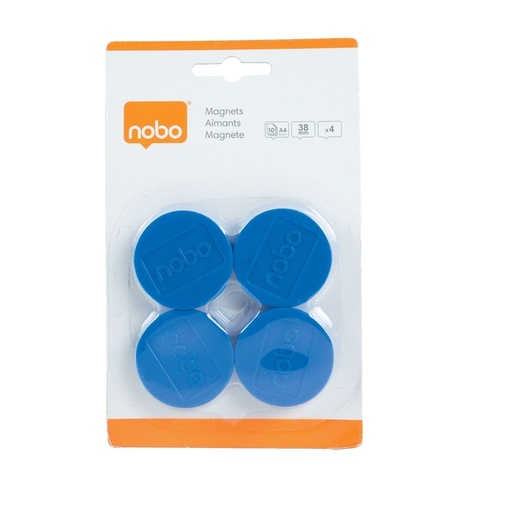 [921909] Aimant Nobo 38mm bleu 4 pièces