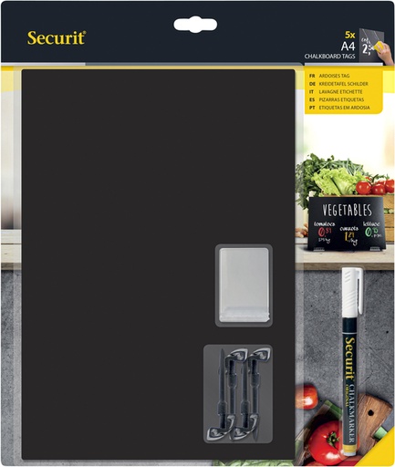 [552056] Ardoise Securit tag A4 5 pièces