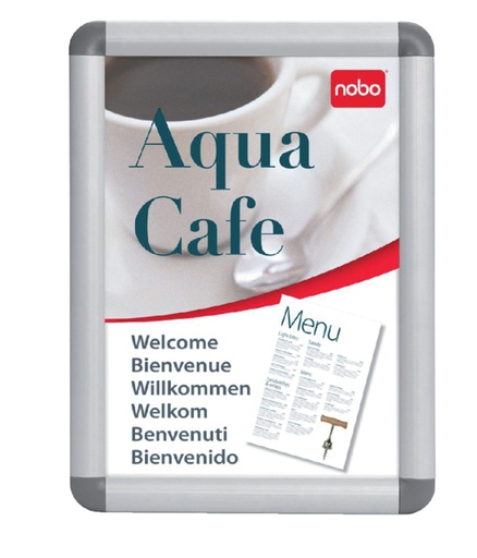 [919990] Porte-affiches clipsable Nobo Premium Plus A4 aluminium