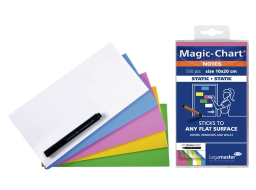 [034029] Magic-chart Notes Legamaster tableau blanc 100x200mm assorti 500 feuilles