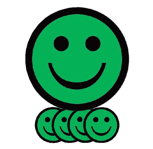 [920704] Magneet smiley 25mm emotie blij groen 5 stuks