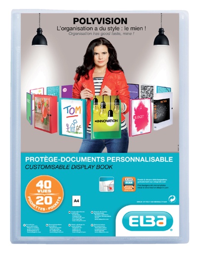 [541848] Album de présentation Oxford Polyvision A4 20 pochettes PP transparent