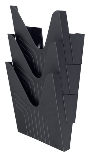 [506161] Porte-brochures Avery n° 144 mural folio haut 3 bacs noir 3 pièces