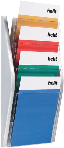 [506326] Porte-brochures mural Helit 4x A4 argenté