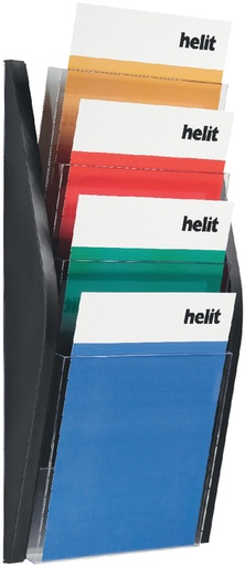 [506327] Porte-brochures mural Helit 4x A4 noir