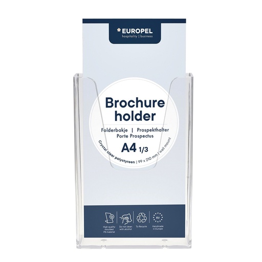 [506445] Folderhouder Europel wand 1/3 A4 transparant