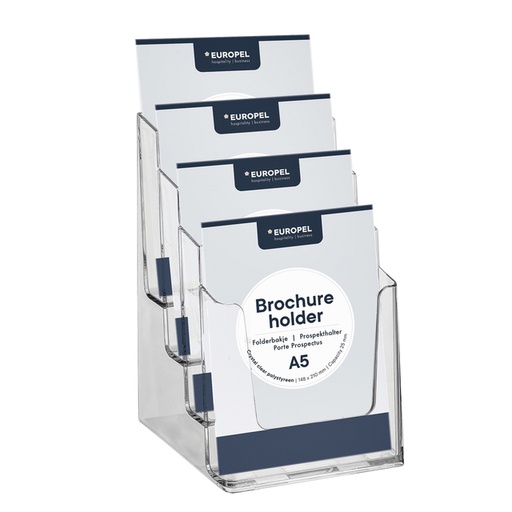 [506451] Porte-brochures Europel 4 compartiments A5 acryl