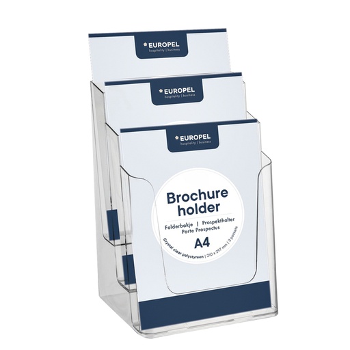 [506452] Porte-brochures Europel 3 compartiments A4 acryl
