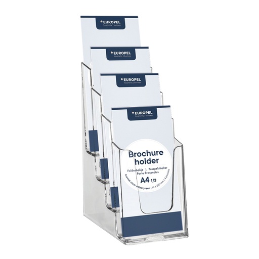 [506453] Folderhouder Europel 4 vaks 1/3 A4 transparant