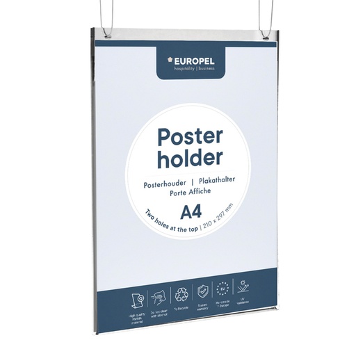 [506409] Posterhouder Europel A4 staand acryl