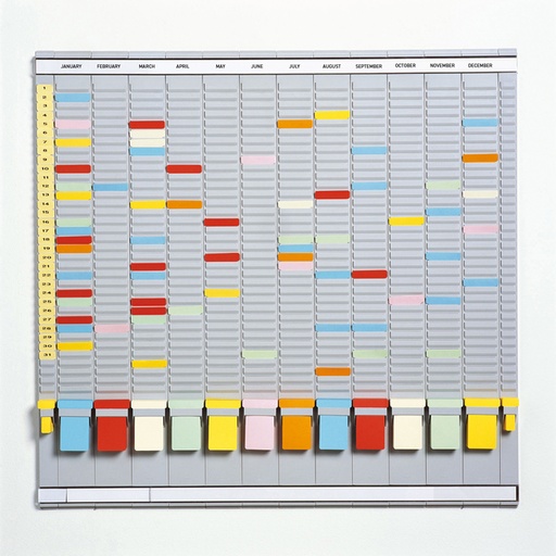 [949102] Jaarplanningsbord Djois 35 sleuven grijs