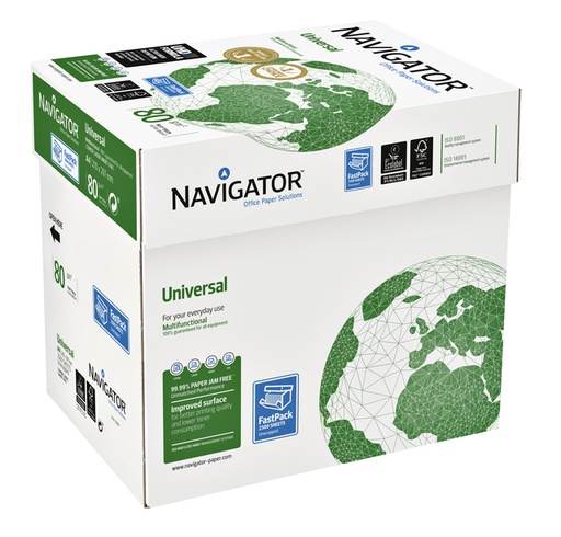 [129137] Papier copieur Navigator Universal Nonstop A4 80g blanc 2500 feuilles