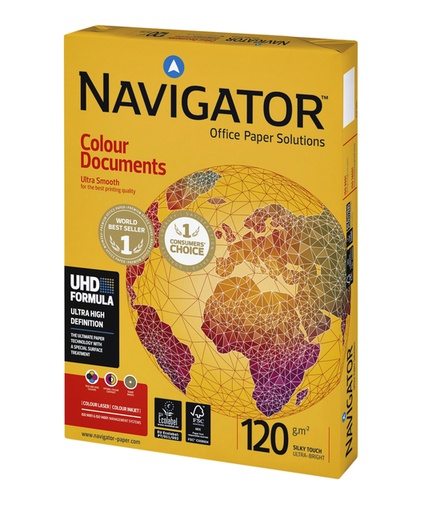 [129133] Papier copieur Navigator Colour Documnets A3 120g blanc 500 feuilles