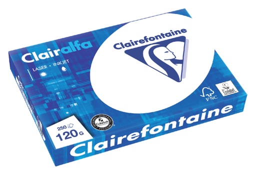 [130040] Kopieerpapier Clairefontaine Clairalfa A4 120gr wit 250 vel