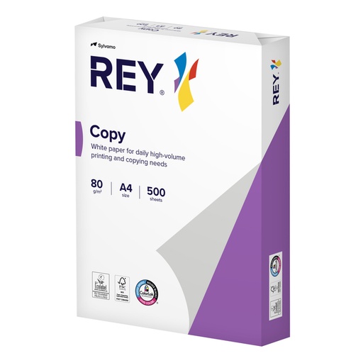 [129420] Papier copieur Rey Copy A4 80g blanc 500 feuilles