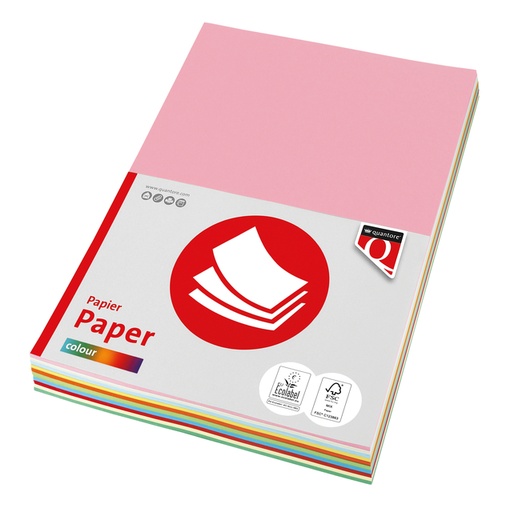 [129429] Papier copieur Quantore Colour A4 80g 10couleurs x 25fls 250 feuilles