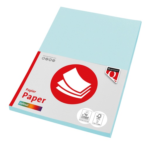 [746123] Papier copieur Quantore Colour A4 120g bleu clair 100 feuilles