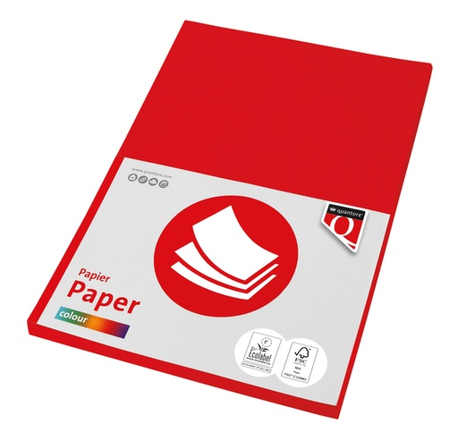 [746112] Papier copieur Quantore Colour A4 120g rouge vif 100 feuilles