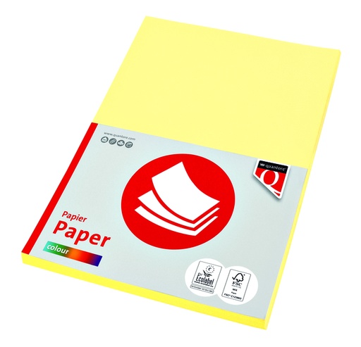 [129681] Papier copieur Quantore Colour A4 160g jaune canari 50 feuilles