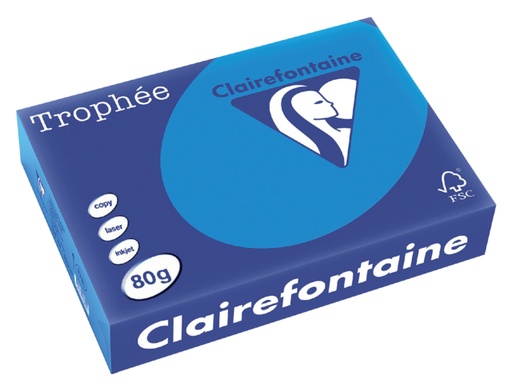 [130203] Kopieerpapier Trophee A4 80gr caribien blauw 500 vel