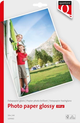 [129362] Papier photo Quantore A4 brillant 195g 50 feuilles
