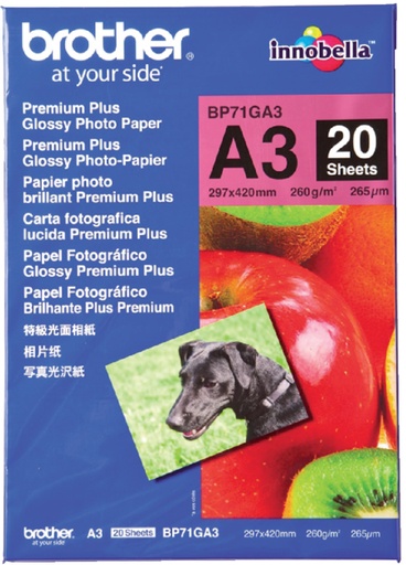 [129003] Papier photo Brother BP-71 A3 260g glacé 20 feuilles