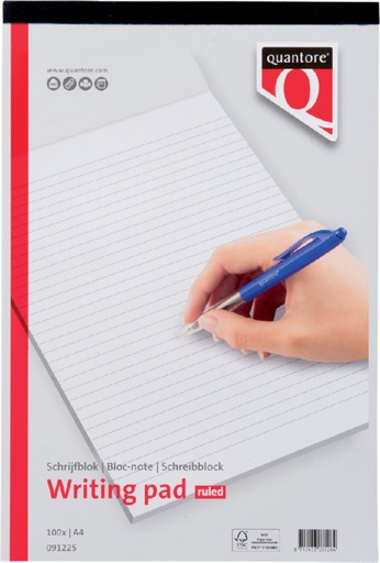 [091225] Bloc-notes Quantore A4 ligné 100 feuilles 60g