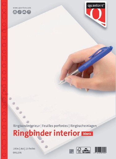 [091276] Interieur Quantore A4 23-gaats blanco 100vel