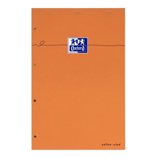 [011335] Bloc de cours Oxford Everyday A4+ ligné 4 perf 160 pages 80g orange