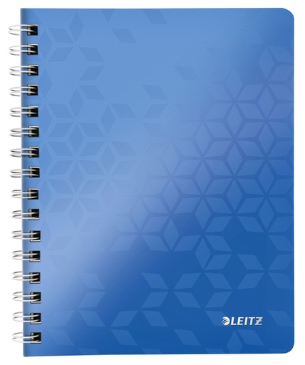 [510108] Cahier Leitz WOW A5 spirale ligné 160 pages bleu